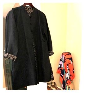 Eileen Fisher Silk Blend Reversible Kimono Sz L